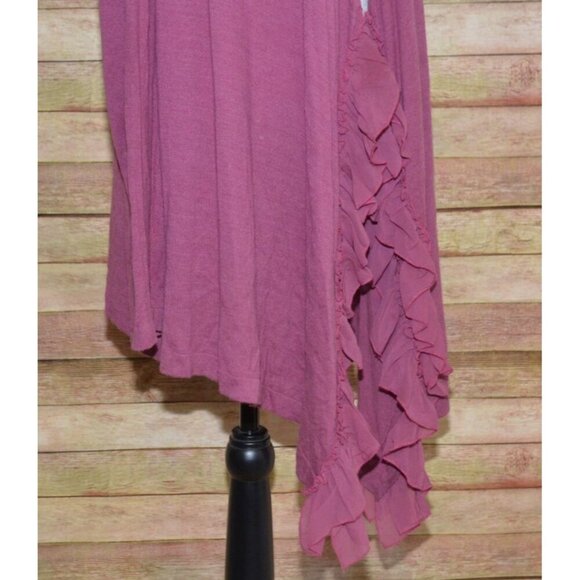 Soft Surroundings Purple Ladies Open Front Cardigan Size XL Ruffled Hem Layering - Picture 2 of 12
